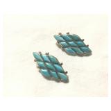 Vtg Native American Sterling & Turquoise Earrings