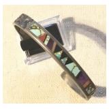 Vtg Ed Lalacita Zuni Multistone Sterling Bracelet