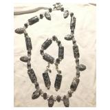 Black & White Stone Beaded Jewelry Set