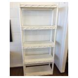 75"x14"x34" White  Plastic Shelf Unit