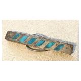 Vtg Native Navajo Sterling & Turquoise Money Clip