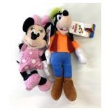 2 New Disney Goofy & Minnie 10" Stuffies