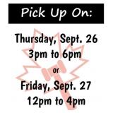 IMPORTANT! Pick up days/times: