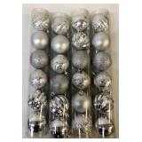 24 New Large Silver Ornaments