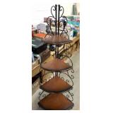 4 Tier Metal & Wooden Corner Shelf Rack