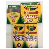 4 New Crayola Markers, Pencil Crayons & Twistables