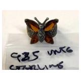 Vintage 925 Sterling Butterfly Ring Size 8