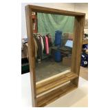 24" x 36" Wooden Wall Mirror w/2 Shelves