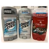 3 New Speed Stick & Old Spice Deodorants