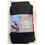 2 New Pair Ladies XL/XXL Faux Lined Leggings