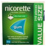 Nicorette 210 Pc 4Mg Ultra Fresh Mint Stop Smoking