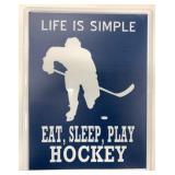 18" x 14" Metal Hockey Wall Sign