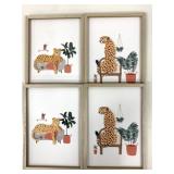 4 New 9x13" Leopard Wall Art Decor