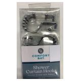 New Comfort Bay Shower Curtain Hooks w/Rollers