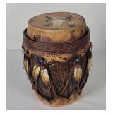 Native Indian Style Resin Drum Canister