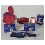 Mlb Indians Bobble Heads, Foam Hand Etc.