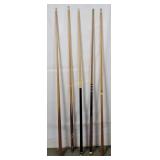 5 Billiard Pool Cue Sticks