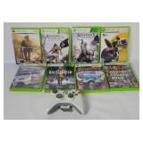 8 Xbox 360 Games & 1 Controller