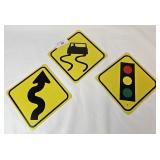 3 Metal Signs 8.25" X 8.25"