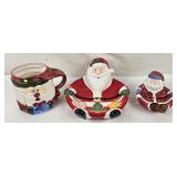 Ceramic Santa Mug, Dish & Spoon Holder