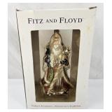 New Fitz & Loyd Large Glass Santa Ornament