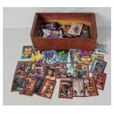 Wood Box W/ Trading Cards - Star Trek, Batman Etc.