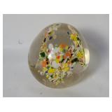 Art Glass Floral Paperweight