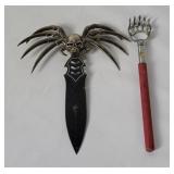 Spider Skull Knife, Bear Claw Scratcher