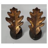 Brass Leaf Bookends