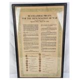 Framed Repro Kellog Peace Treaty