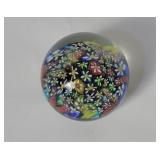 Art Glass Floral Paperweight