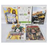 5 Wii Games - Rampage, Madden, Jeep