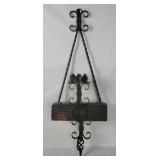 Vtg Large Wrought Iron Candle Sconce