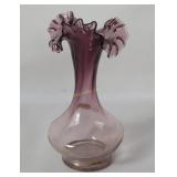 Art Glass Small Ruffled Vase