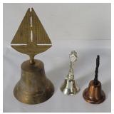 Vtg Metal Bells - Sailboat, Coat Of Arms