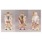 Chinese Porcelain Sanxing FuLuShou Sculptures 3pc