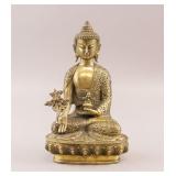 Chinese Brass Carved Buddha Sculpture