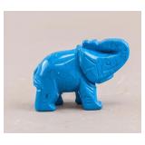 Natural Blue Turquoise Carved Elephant