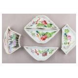 Chinese Famille Rose Flower Plates 5pc