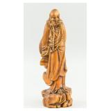 Chinese Rosewood Carved Lohan Sculpture