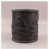 Chinese Wood Carved Brush Pot