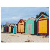 Giclee on Canvas Huts on a Beach