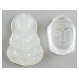 Crystal Buddha Head & Buddha Pendents 2pc