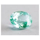 9.20ct Oval Cut Light Green Natural Sapphire