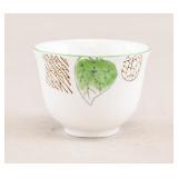 Chinese Porcelain Green Leaves White Cup