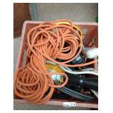 Jumper cables, extension cord, trouble light more