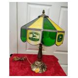 Large glass shade John Deere lamp great shape