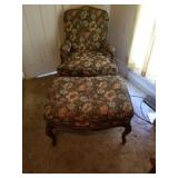 Chateau Dï¿½Ax Spa Floral Fabric Chair & Foot Rest