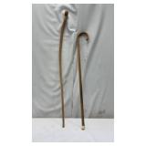 44in Hand Carved Walking Stick and Wooden Cane