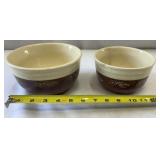 2-Vintage 1940s Oxford Stoneware Mixing Bowls
